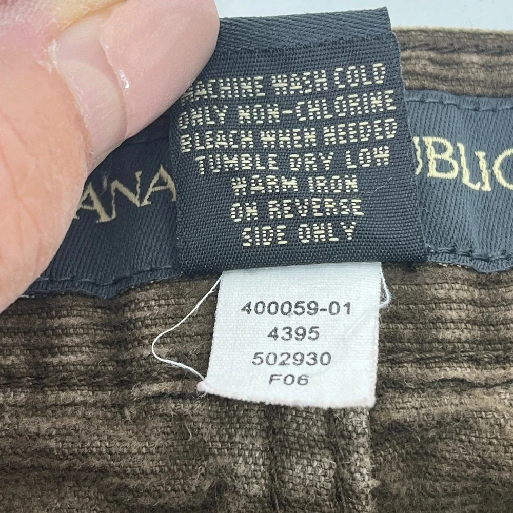 Vtg Y2K Banana Republic Mens 5 Button Fly Brown Corduroy Pants Jeans 36 x32‎